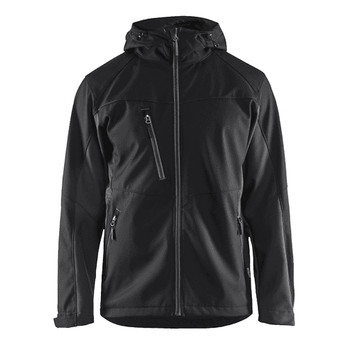 Blåkläder softshell jack met capuchon 4753 - zwart/donkergrijs