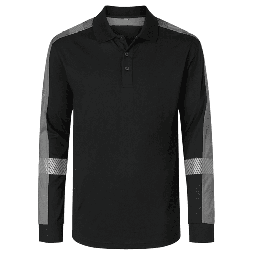 Hydrowear Jordan poloshirt met lange mouwen, zwart/grijs