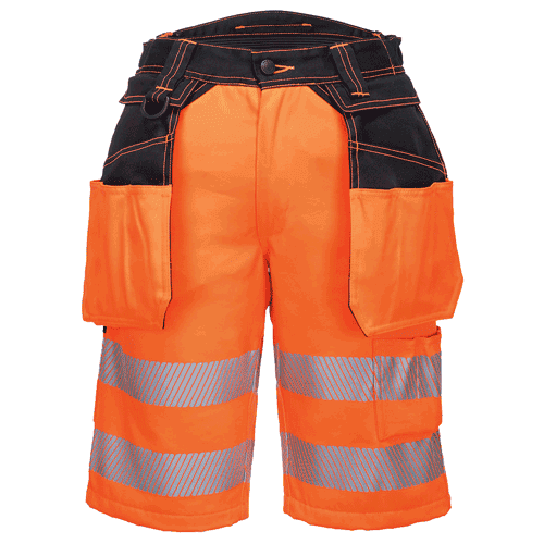 Portwest korte broek PW343 - PW3 Hi-Vis - oranje/zwart