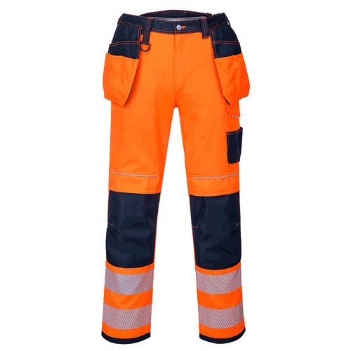 Portwest werkbroek T501 - PW3 Hi-Vis - oranje/blauw