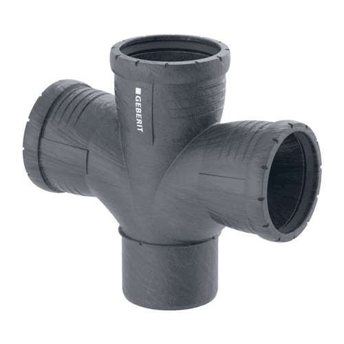 Geberit Silent-Pro PP dubbel stroom T-stuk 87,5gr