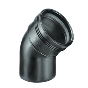 Wafix PP bocht 45gr mof-spie manchetverbinding, wit / zwart