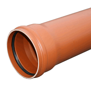 PVC buis SN8 incl. mof, lengte 5 m, bruin