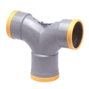 Wafix flexible swept Tee 90°, socket-socket-socket, SN 8, push-fit