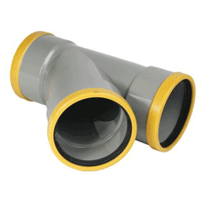 Wafix reducer Tee 45°, socket-socket-socket, SN 8, push-fit