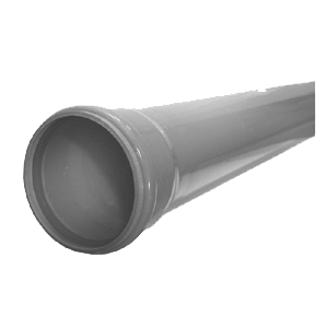 Pipelife PVC buis SN8 incl. mof, lengte 5m, grijs