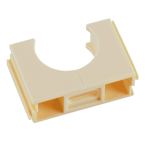 Pipelife Polfix conduit clamp with clamping block, cream