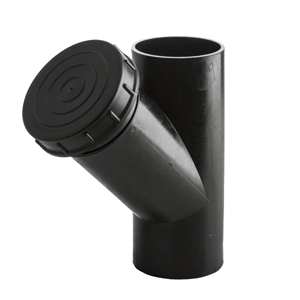 Wavin QuickStream PE ontstoppingsstuk 45gr met schroefdeksel
