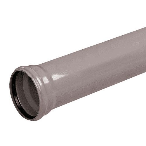 PVC buis + mof SN4, lengte 5 m, grijs