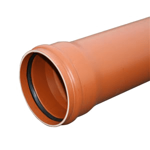 Pipelife PVC buis SN8 incl. mof, lengte 5m, bruin