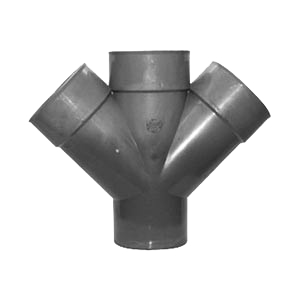 Pipelife dubbel T-stuk 45gr mof-mof-mof-spie lijmverbinding