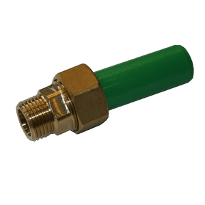 PPR 3-part straight coupling male thread/spigot SDR 11
