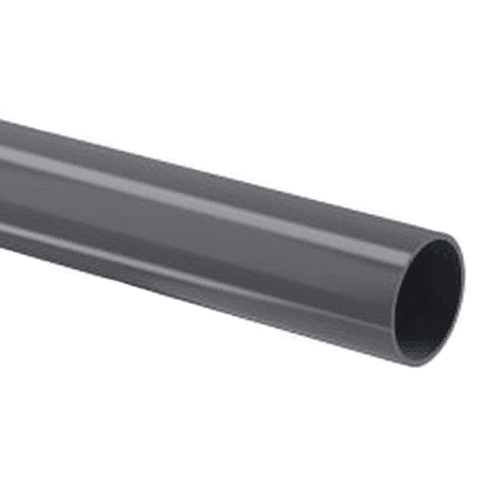PVC drukleiding buis met scheepskeur, grijs, PN 16 - L=5m