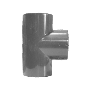 PVC drukleiding T-stuk 90gr, 3x mof