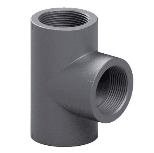 PVC drukleiding draad T-stuk 90gr, 2x binnendraad