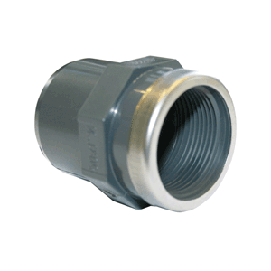 PVC versterkt schroefbus Inox PN16