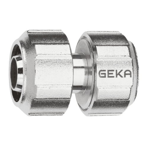 GEKA Plus verchroomde messing slangkoppeling, 2x klem