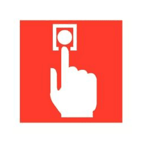 Bord PP 'brandmelder knop/vlam'