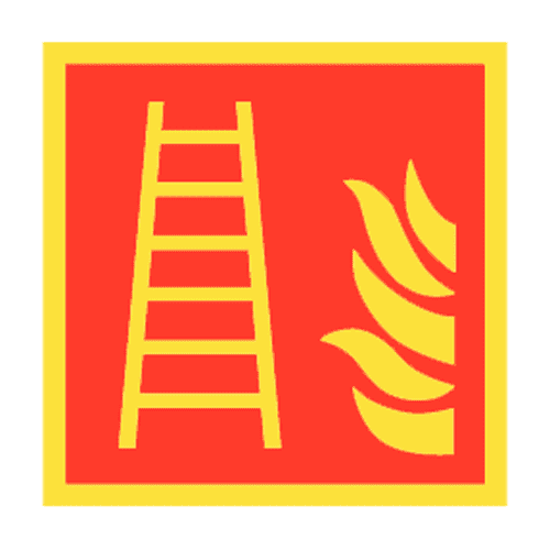 Bord PVC 'brandladder/vlam' - fotolumininescerend (glow in the dark)