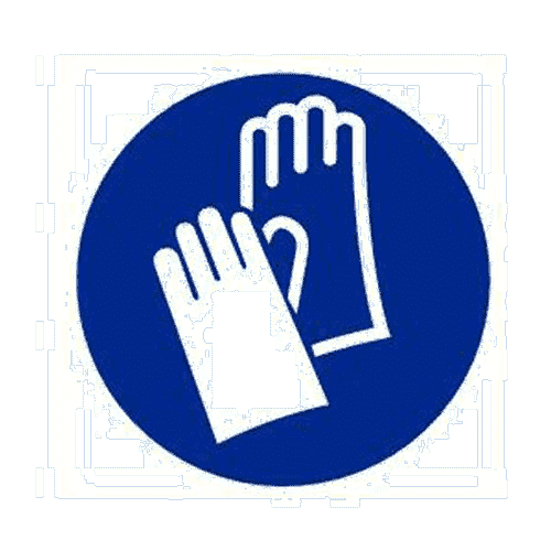 Bord PP 'handschoenen verplicht'