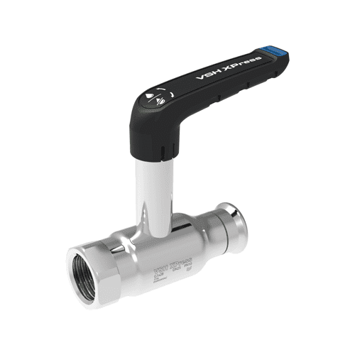VSH XPress FullFlow RVS 316L kogelkraan met verlengde spindel, pers x draad
