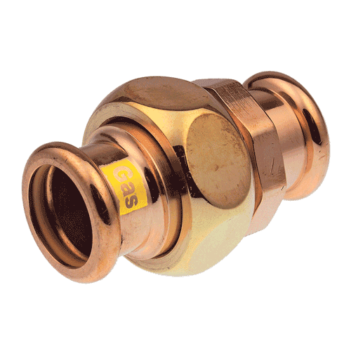 VSH XPress copper gas 3-part coupling, flat sealing surface, 2 x press