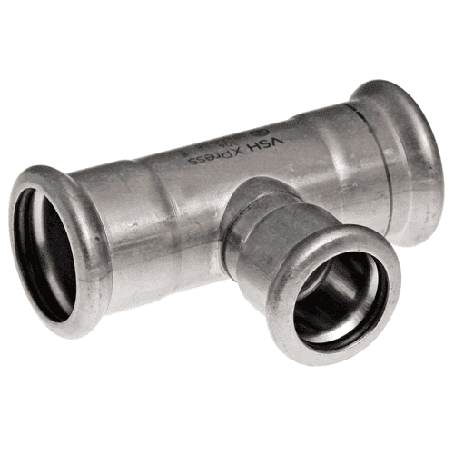 VSH XPress stainless steel 304L reducer tee, 3x press