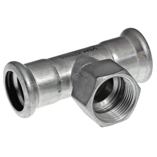VSH XPress stainless steel 304L reducer Tee press x female thread x press