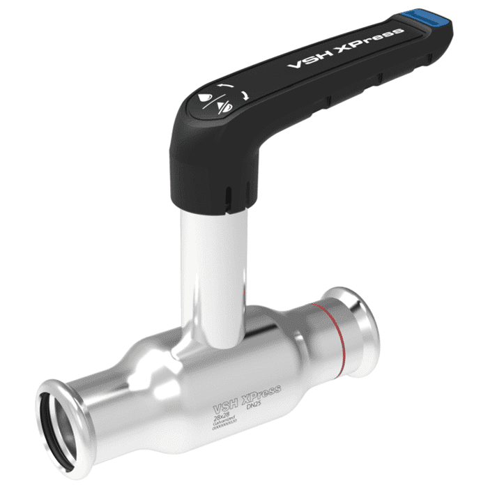 VSH XPress C-staal kogelafsluiter 2x pers, verlengde spindel