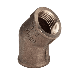 Viega knie 45gr (2x bi.dr.) brons