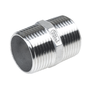 Dubbele nippel (2x bu.dr.) RVS 316