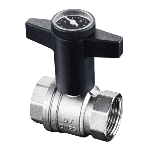 Oventrop Optibal kogelkraan + thermometer
