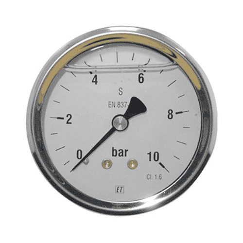 Manometer glycerine gevuld 63mm, achteraansluiting