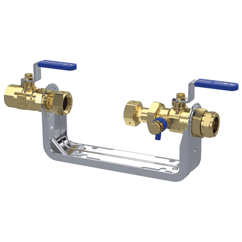 Watermeterbeugel set, laag model 80mm