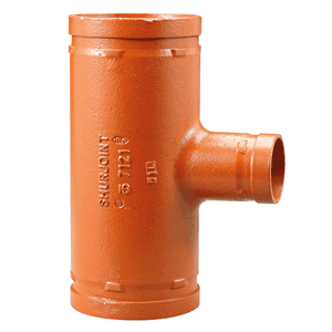 VSH Shurjoint grooved reducing Tee, orange