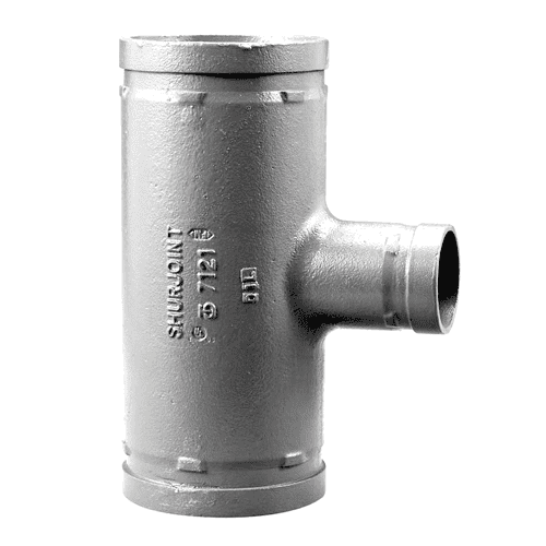 VSH Shurjoint grooved reducing Tee, galvanised