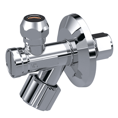 Raminex hoekstopkraan met filter, knop chroom