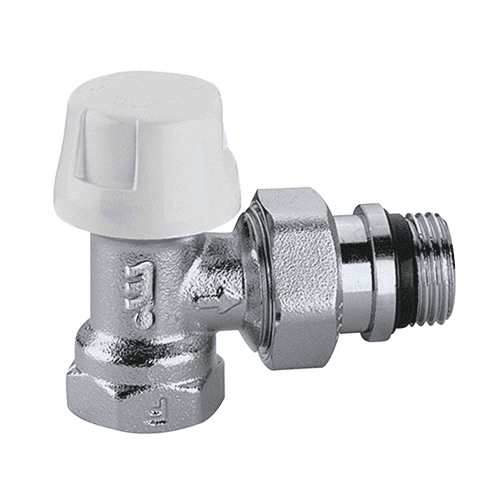 Caleffi thermostatisch radiatorventiel voor staalbuis, haaks