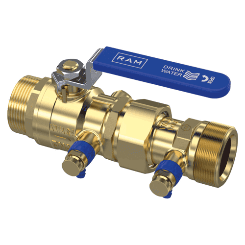 Raminex backflow preventer EA 2 x male thread, with drain valve