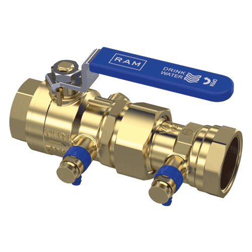 Raminex backflow preventer EA 2 x female thread, with drain valve