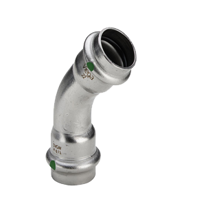 Viega Sanpress Inox RVS bocht 45gr met SC-Contur, 2x pers