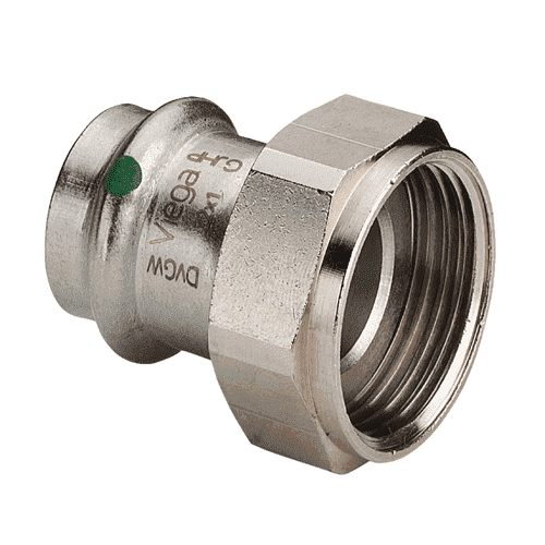 Viega Sanpress Inox RVS 2-delige koppeling met SC-Contur, pers x bi.dr.