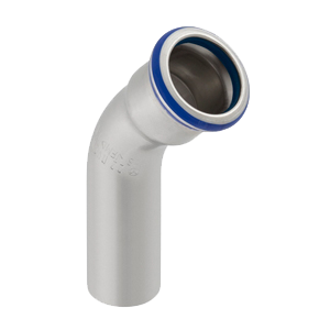 Mapress RVS 316, FKM blauw, bocht 45gr 1x steek