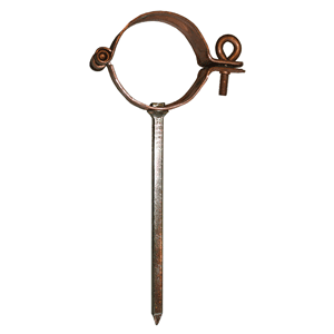 Hinged pipe clamp copper/steel galvanised pin