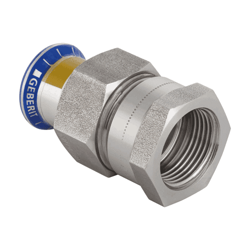 Mapress RVS 316 gas, 3-delige koppeling bi.dr. recht 1x pers