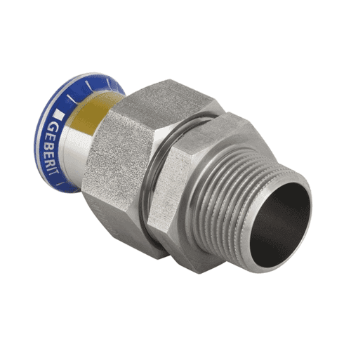 Mapress RVS 316 gas, 3-delige koppeling bu.dr. recht 1x pers