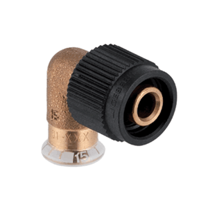 Mapress brons, overgangsknie met Fixadapter