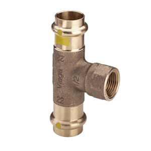 T-stuk met SC-Contur 2x pers - bi.dr. gas (brons)