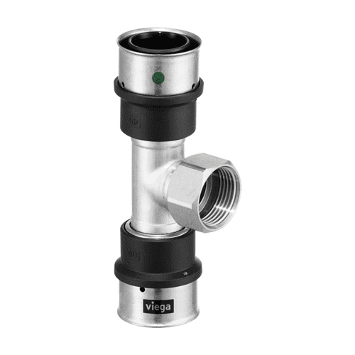 Viega Smartpress RVS verloop T-stuk met binnendraad met SC-Contur