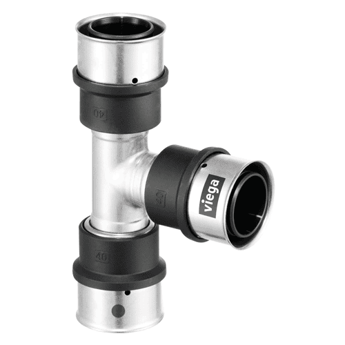 Viega Smartpress RVS verloop T-stuk met SC-Contur